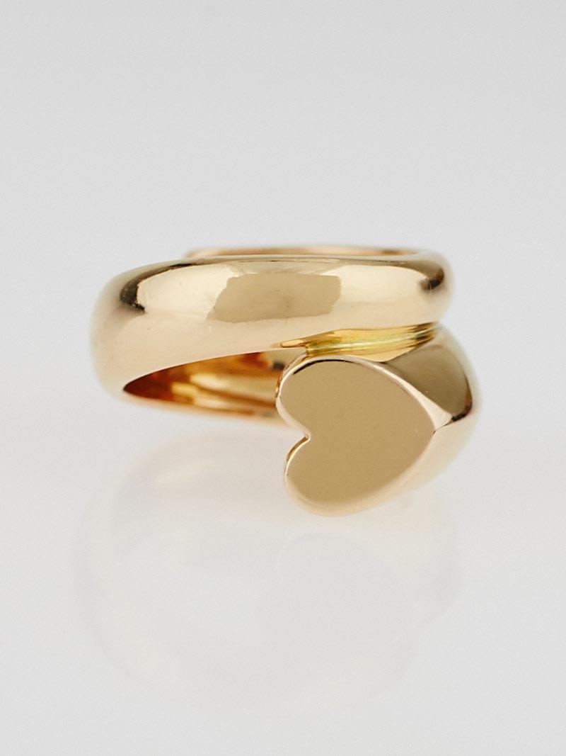 9ct Gold Open Heart Stacking Ring - Size I - Q | Jewellerybox.co.uk